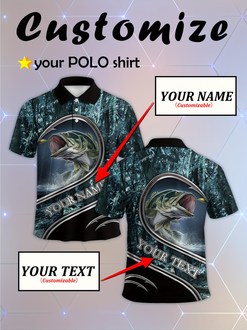 I-Polo Yasehlobo Yabesilisa Engenziwa Ngokwezifiso - Ukudotshwa Kwezitropiki Nokugoba Okuyi-3D