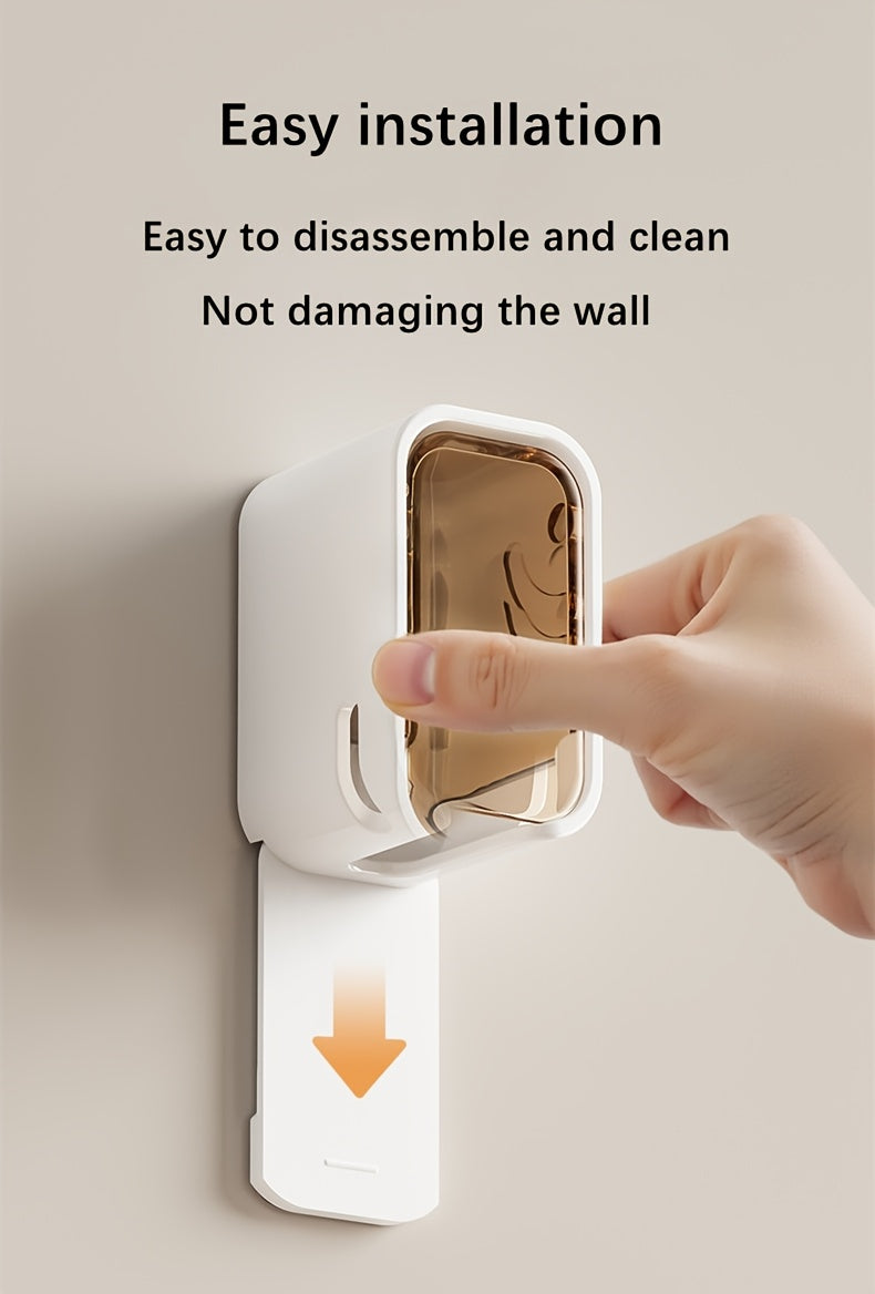 Toothbrush Storage Box - Wall-Mounted No Drill Space-Saving GONQIN