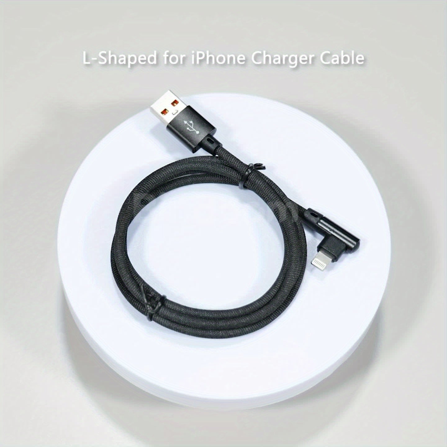 L-Shaped USB Cable for Fast Charging for Iphone Models 14, 13, 12, 11, X, 8, 7, 7 Plus, 6, 6S, And 5, As Well As for Ipad. - The Superior Findings Depot