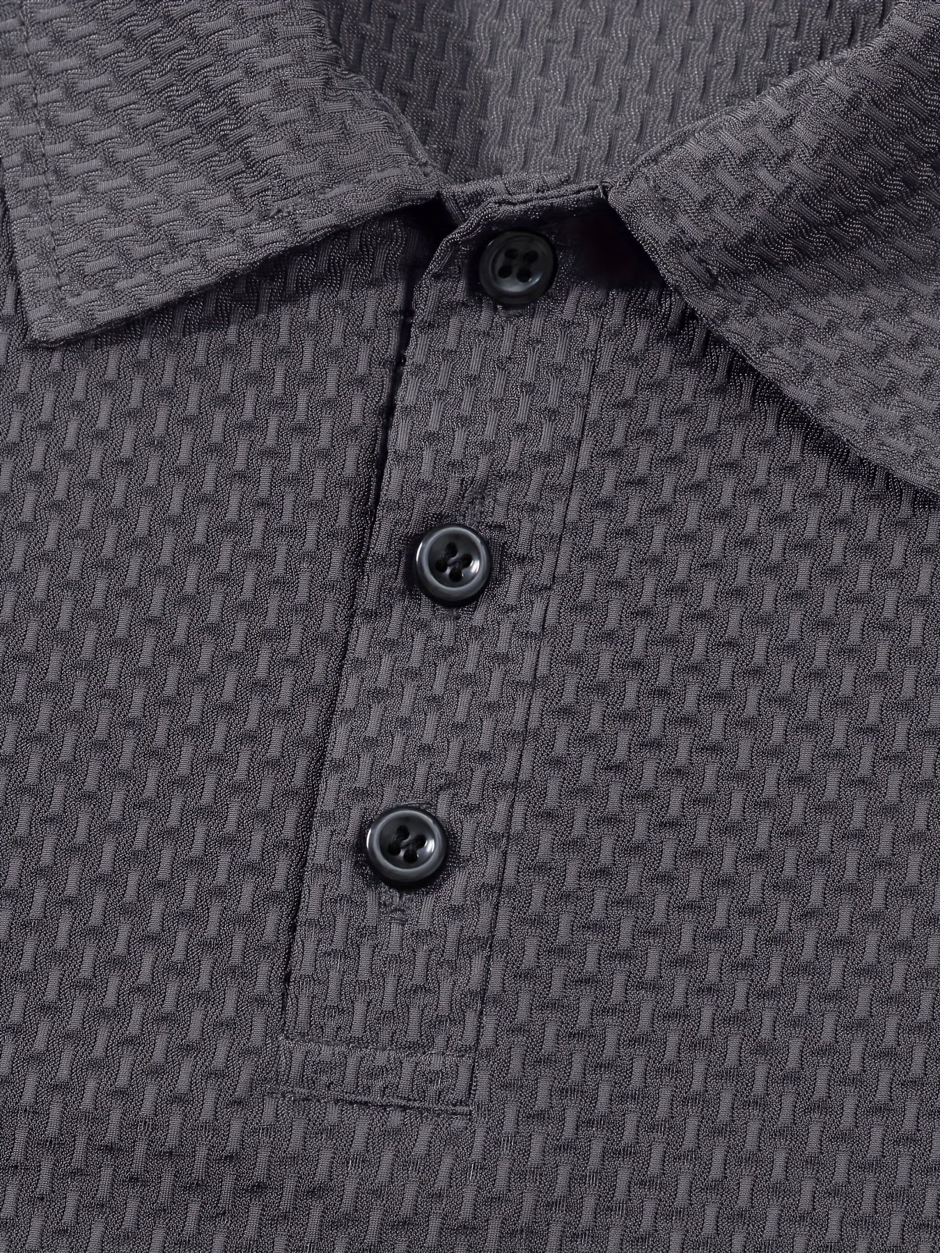 Men's Casual Golf Business Polo Shirt - Large Size Geometric Pattern