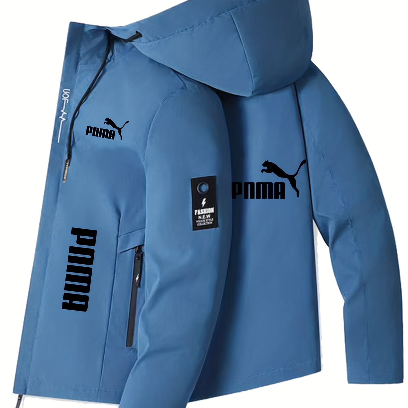 Men'S Black Hooded Windbreaker Jacket - Lightweight Motorcycle Coat with Zipper Closure, Front Pockets - All-Season Outerwear for Commuting, Travel, Sports - Machine Washable Non-Stretch Fabric - Urban Streetwear Jacket, Comm - The Superior Findings Depot