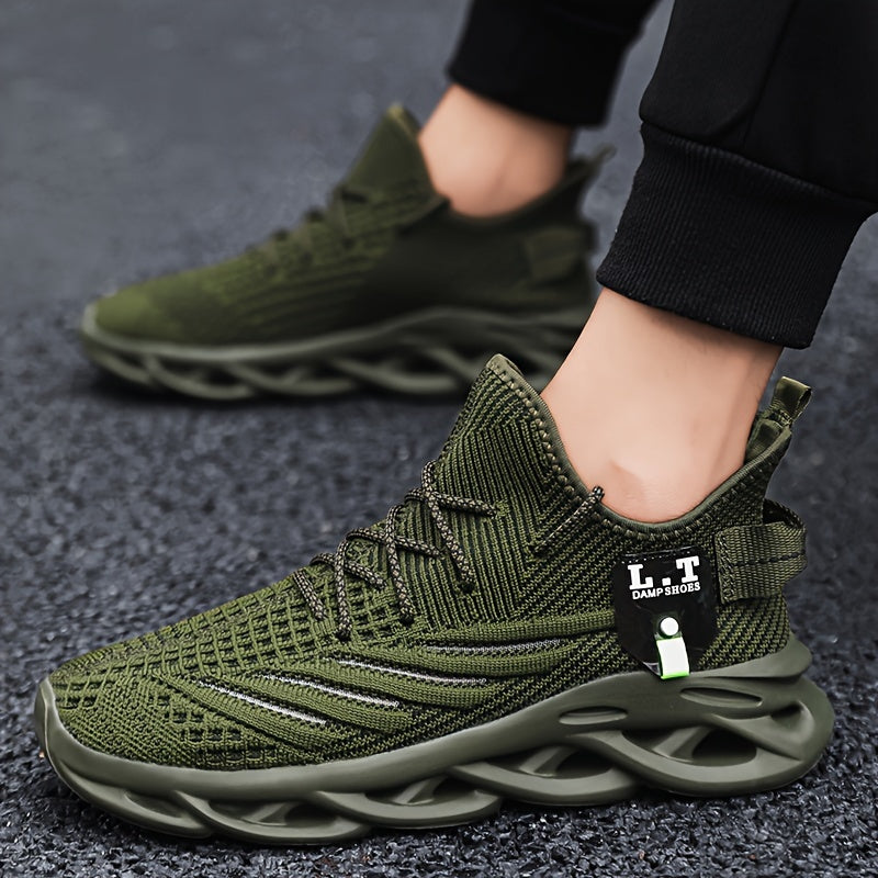 Izicathulo Zokugijima Ezilula Zabesilisa Ezinobukhulu Obungaphezulu - I-Breathable Mesh Lace-Up