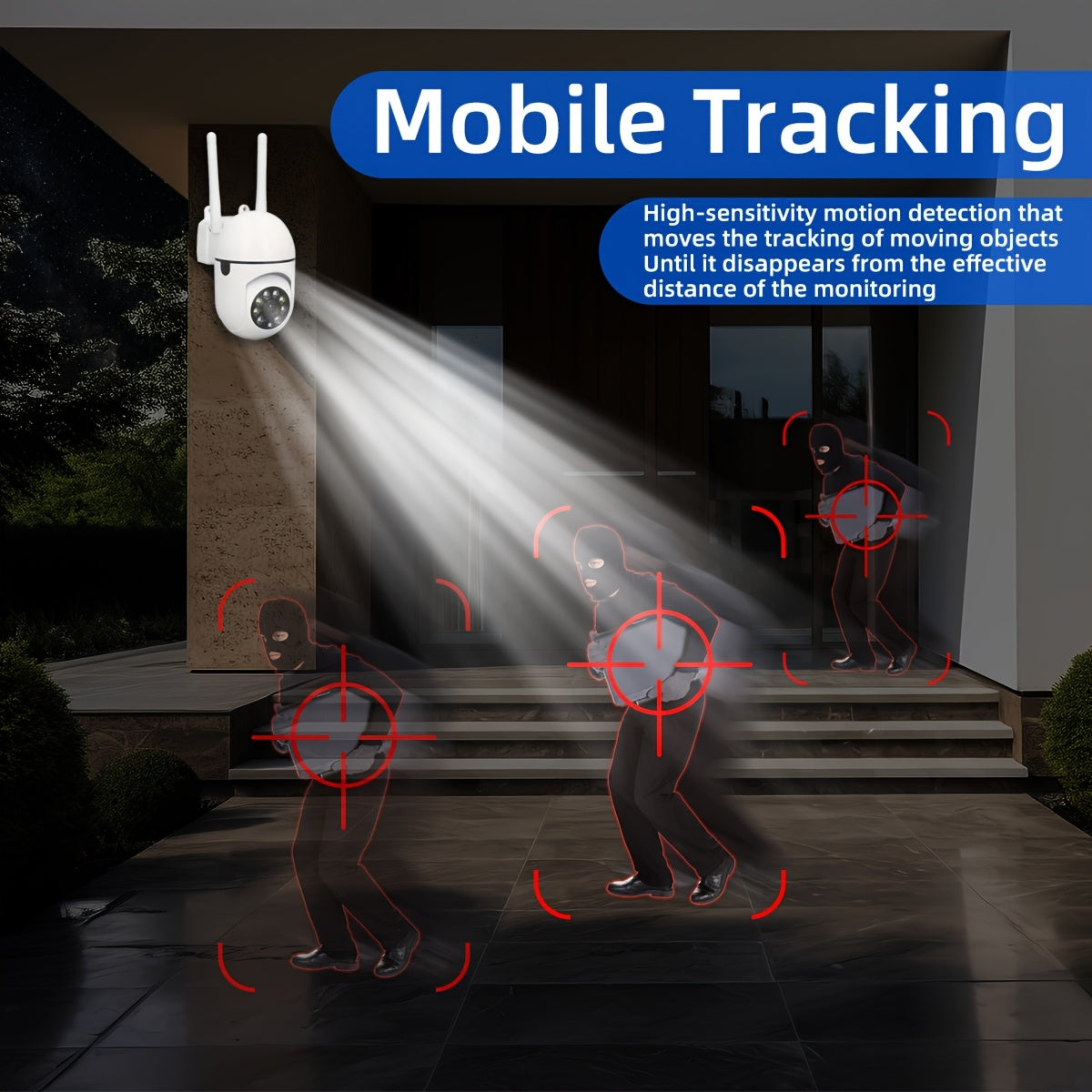 4pcs APP Compatible 1080P HD WiFi Security Cameras with PTZ, Dual Audio, LED Night Vision, Motion Detection Alarm, Wall-Mounted, Indoor/Outdoor Use, Non-Waterproof, 2MP Color - The Superior Findings Depot