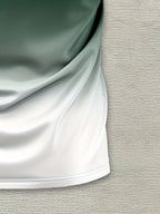 Men's Short Sleeve T-Shirt with Bold "JESUS THE WAY TRUTH LIFE" Print - Green & White Gradient Casual Round Neck Tee, Machine Washable Regular Fit Religious Graphic Top - The Superior Findings Depot