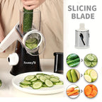 Professional Tabletop Rotary Cheese Grater - 3 Interchangeable Blades