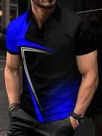 Men's Color Blocked Short Sleeve Golf Shirts - Casual Regular Fit