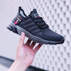 [Lightweight Sneakers] Lightweight Breathable Men's Mesh Sneakers | Low-Top Training Shoes with EVA Cushioning, Black & Red Accents for Running, Hiking, Gym & Casual Wear - All-Season Comfort, Hiking Footwear, Sleek Sporty De - The Superior Findings Depot