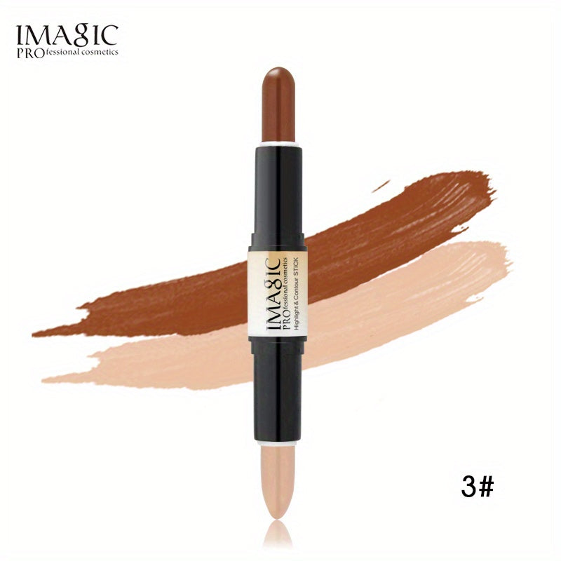 IMAN OF MAGIC Dual-Ended Concealer & Contour Stick - Waterproof, Natural Finish for All Skin Tones | Highlights & Conceals Blemishes, Dark Circles, Shadows Nose & Cheeks | Versatile Makeup Stick with Pink & Brown Shades - The Superior Findings Depot