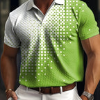 Men's Gradient Short Sleeve Golf Shirts - Casual Regular Fit Summer
