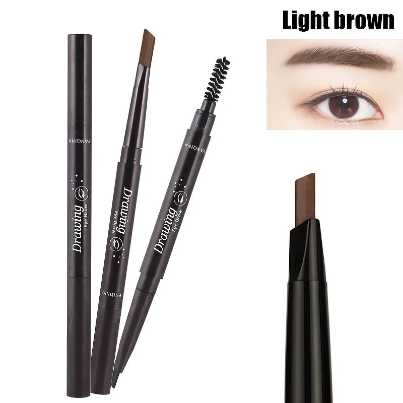 Waterproof 5 Colors Natural Makeup Double Heads Automatic Eyebrow Pencil Waterproof Long-lasting Easy Ware Eyebrow Pen With Eyebrow Brush - The Superior Findings Depot