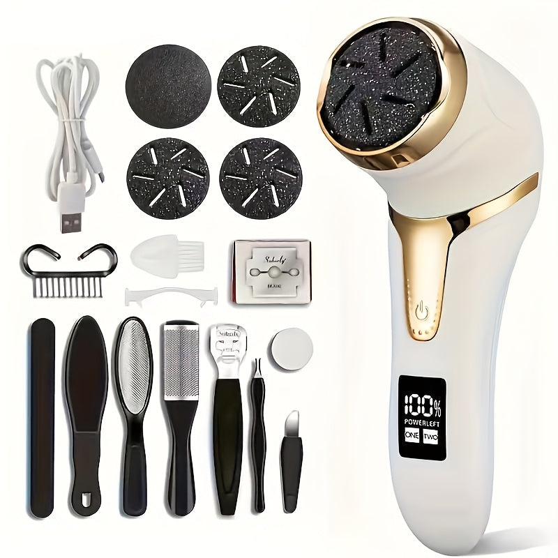 MIGUAN Rechargeable Electric Remover Machine - Portable Digital Foot & Hand File with LCD Display, Professional Pedi Care for Cracked Heels, Dead Beige, Pedicure, Ideal Gift for Diabetics & Sensitive - The Superior Findings Depot