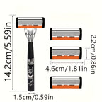 Two Handles + 60 Quality Progressive Blade Attachments for Facial Cleansing Tools, Suitable for Both Men And Women, Classic Manual Safety Razors. - The Superior Findings Depot