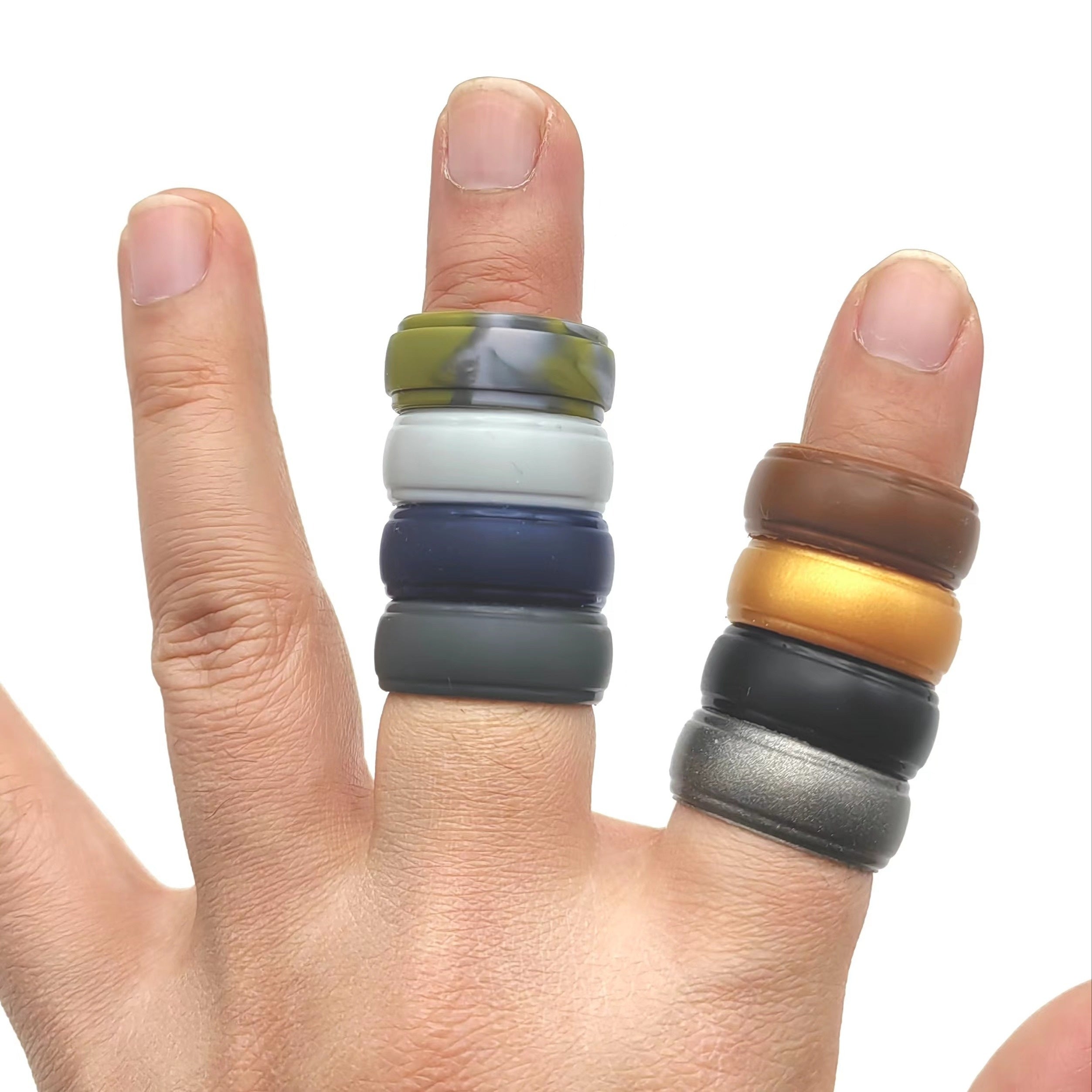 8pcs/set Sports Silicone Ring - 8 Color Hypoallergenic Flexible