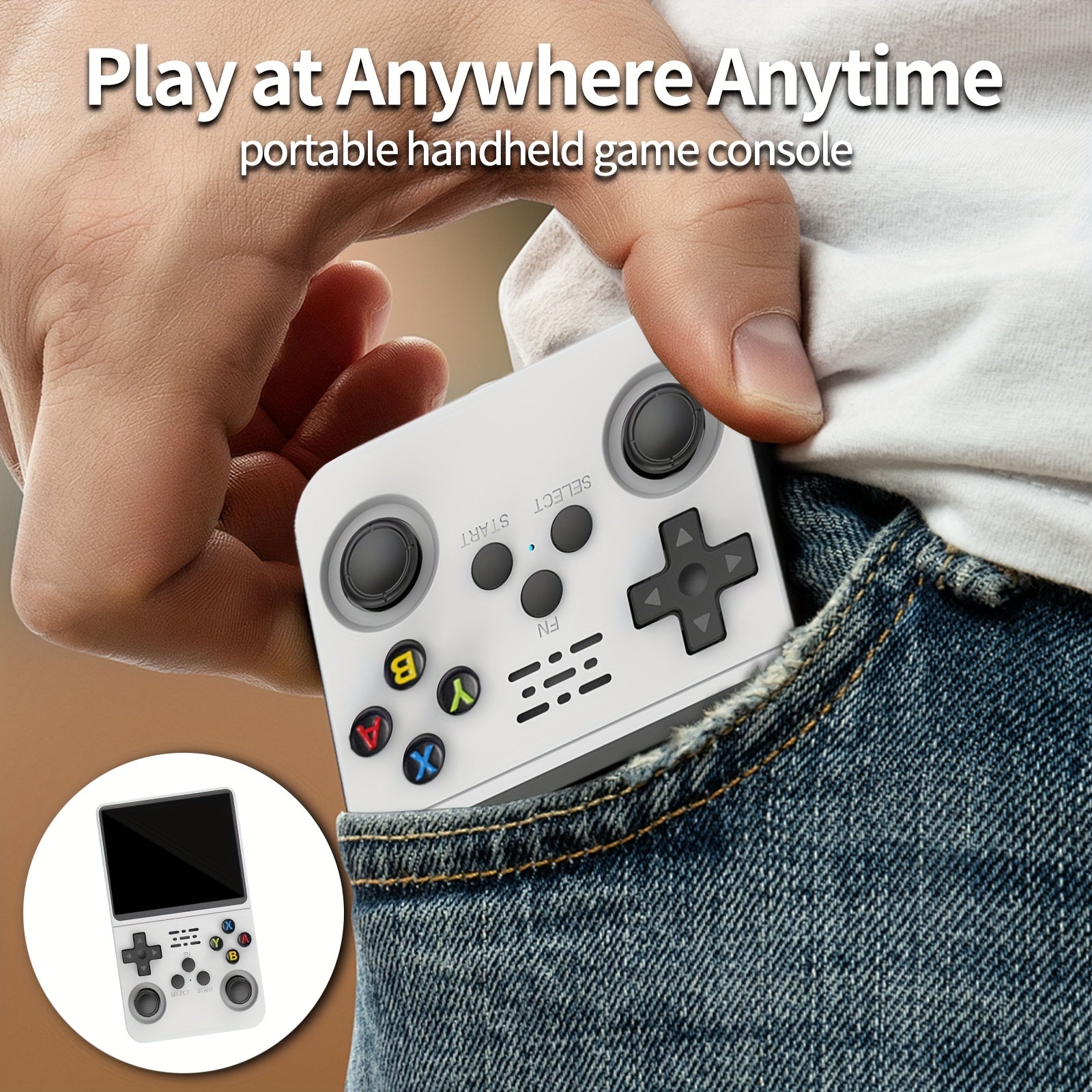 Retro Handheld Game Console R36S / 7 Colors Available / 3.5" Screen Classic Entertainment / 64GB Portable Gaming Device with USB Charging & Rechargeable Battery / Plug and Play - The Superior Findings Depot