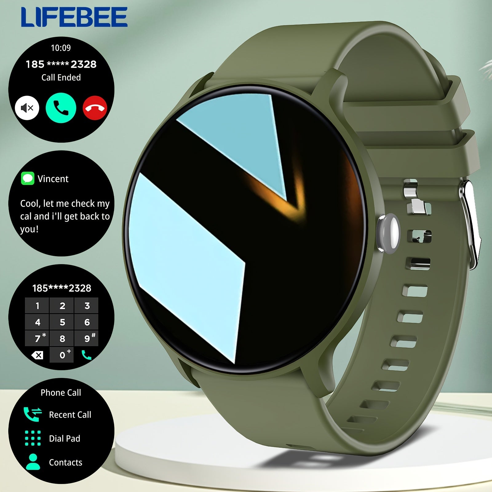 [Smartwatch with AI Voice] LIFEBEE 2025 New Smartwatch | Full Screen, AI Voice Control, 100+ Watch Faces, Wireless, USB Charging, Lithium Battery-Polymer, Rechargeable, 100+ Exercise Modes, Pedometer, Distance, for Men, Women - The Superior Findings Depot