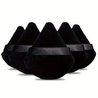 5pcs Soft Triangle Powder Puffs for Loose Powder, Mineral Powder, Body Powder, Velour Cosmetic Foundation Sponges - Nude and Black - Beauty Makeup Tools - The Superior Findings Depot