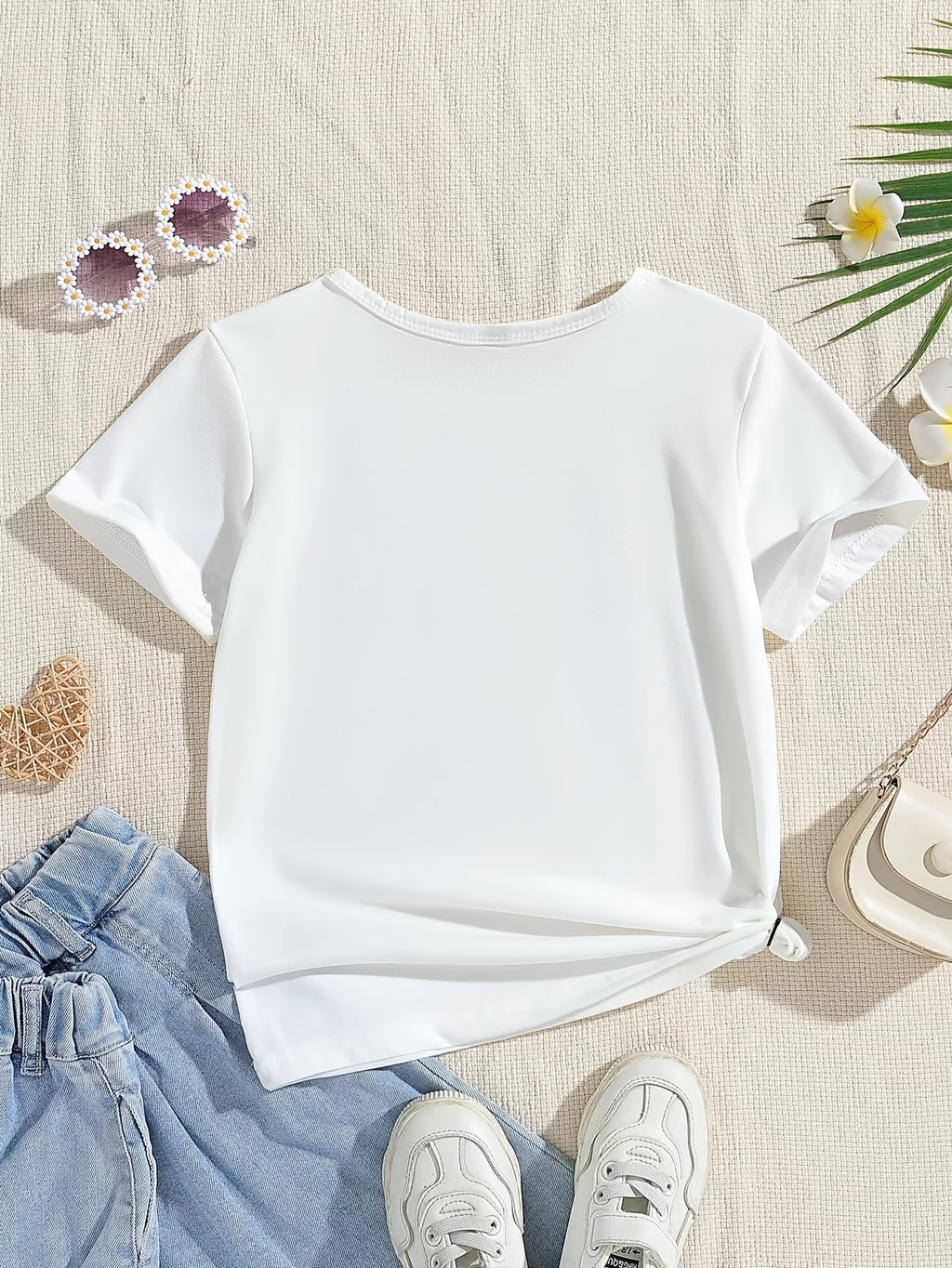 7pcs Girls' Cute Short Sleeve Blouses - 7 Different Styles (Styles May Vary by Color/Pattern) - Soft Round Neck Summer Tops, Machine-Washable Polyester Shirts for Girls to Pre, Spring/Summer Casual Wear - The Superior Findings Depot