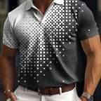Men's Gradient Short Sleeve Golf Shirts - Casual Regular Fit Summer
