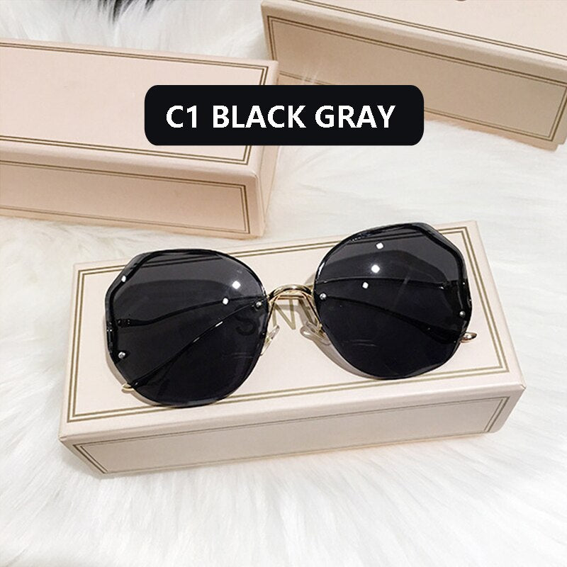 Fashion Sunglasses Women Metal Female Vintage Ladies Stylish Design Oversized Square Sunglasses For Women - The Superior Findings Depot