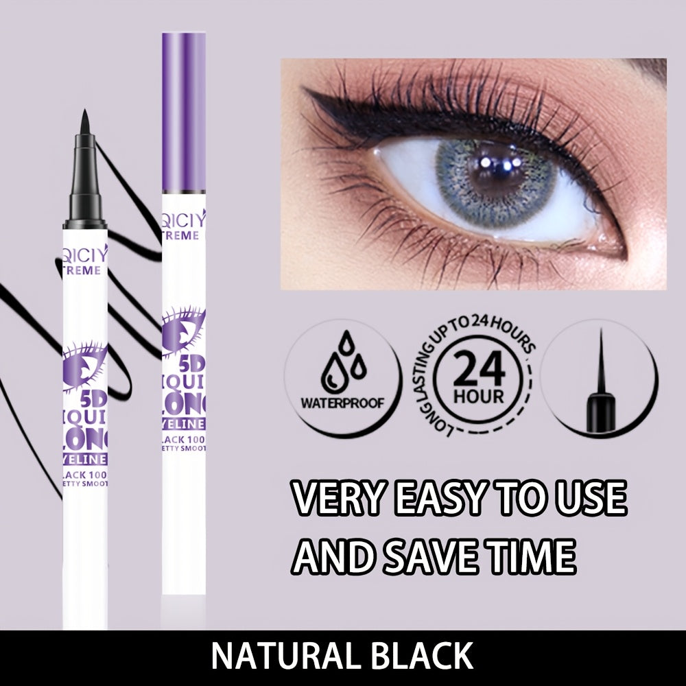 QICI 5D EXTREME 2in1 Mascara + Eyeliner Set - Waterproof, Long-Lasting, Smudge-Proof, Volume & Length Enhancing, Black Liquid Eyeliner with 10ml Brush, 24-Hour Wear, 1pc/2pcs, Beauty Essentials|Bold Eye Makeup|Smudgeproof Lin - The Superior Findings Depot