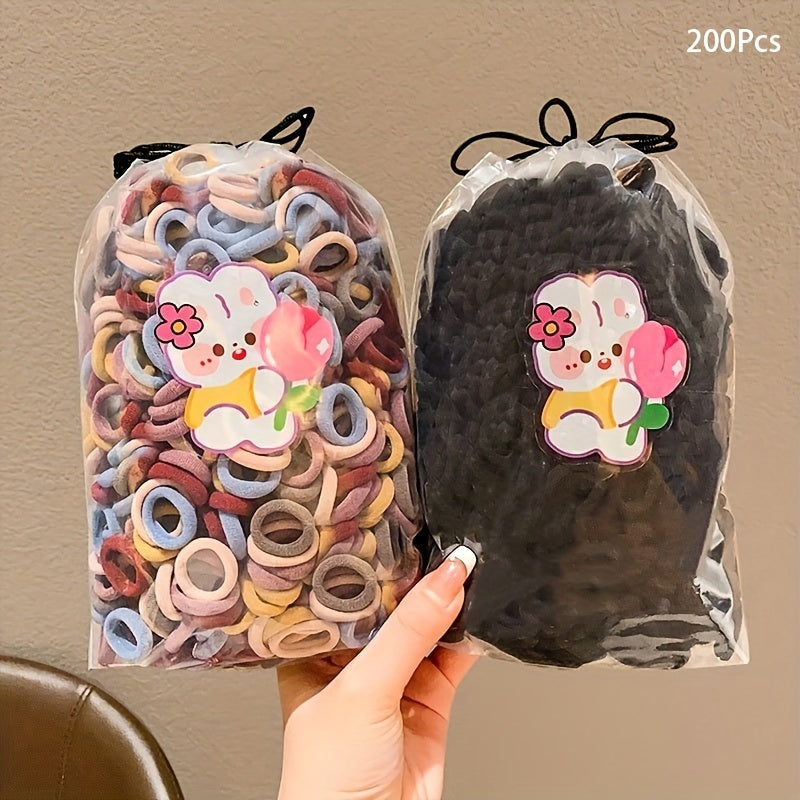 100 Pcs/Bag Children Cute Cartoon Elastic Hair Bands, Girls Lovely Srunchies Rubber Bands, Kid Hair Accessories, Ideal choice for Gifts - The Superior Findings Depot