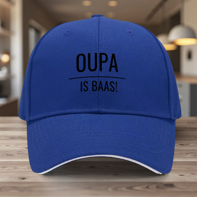 1pc Adjustable Snapback Baseball - Lightweight All-Season Hat with Oupa Is Baas! Design, / Contrast, Unisex for Men & Women, Wedding, Birthday, Baseball Hat, Wedding Accessory, Sporty Style, Durable Construction, Outdoor Enth