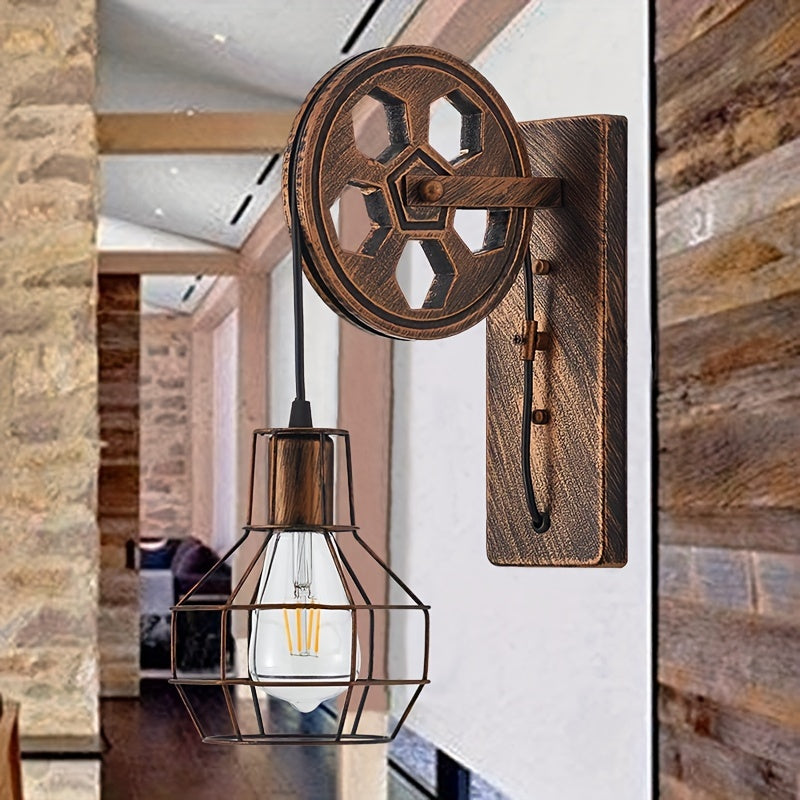 1pc Vintage Industrial Wall Sconce, Rustic Farmhouse Bedside Lamps, Antique Fixtures Wall Lamps For Restaurants Home Bars Bedroom Bedside Corridor Lamps, Do Not Contain Light Bulb - The Superior Findings Depot