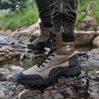 Men's Steel Toe Puncture-Proof Anti-Skid Work Boots with Kevlar-Reinforced Midsole & Breathable - Slip-Resistant Rubber Sole, All-Season Comfort for Industrial Construction & Outdoor Safety Shoes, Steel Toe Boots, Sleek Profe - The Superior Findings Depot