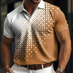 Men's Gradient Short Sleeve Golf Shirts - Casual Regular Fit Summer
