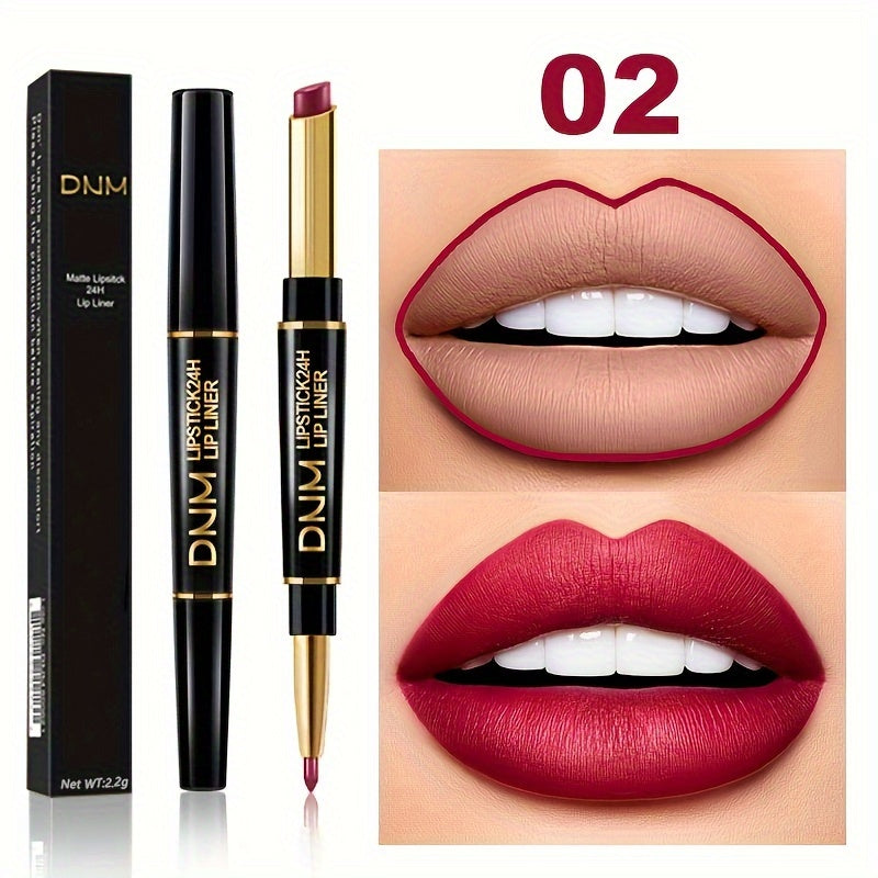 Double-ended Non-stick Cup Long Lasting Lipstick Lip Liner High Pigmented Waterproof Valentine's Day Gifts - The Superior Findings Depot