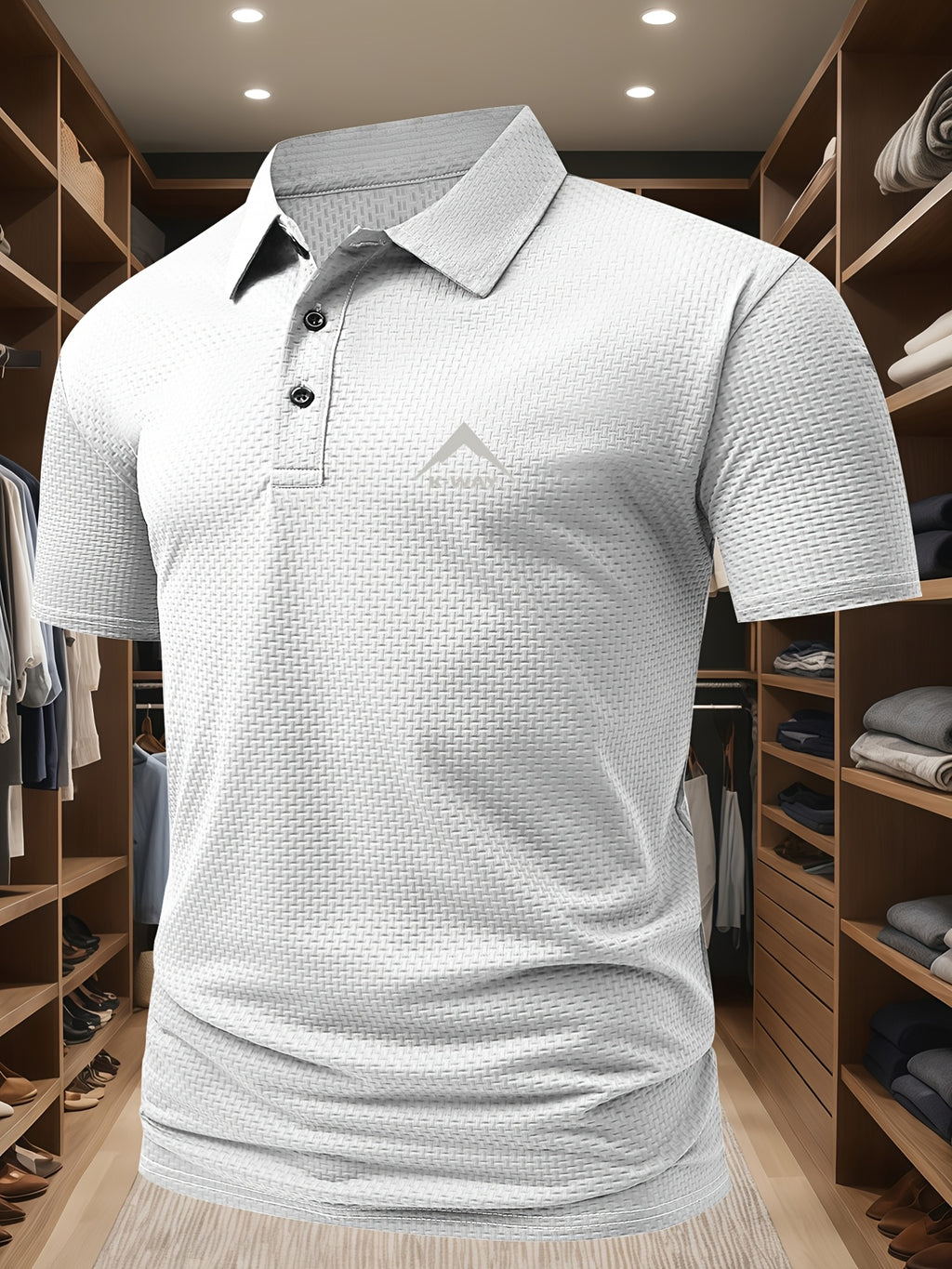 Men's Casual Golf Business Polo Shirt - Large Size Geometric Pattern