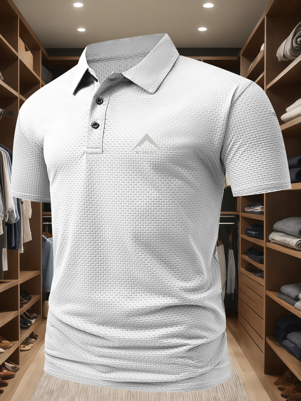 Men's Casual Golf Business Polo Shirt - Large Size Geometric Pattern