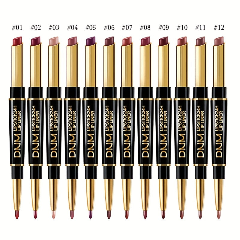 Double-ended Non-stick Cup Long Lasting Lipstick Lip Liner High Pigmented Waterproof Valentine's Day Gifts - The Superior Findings Depot