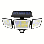 1pc Outdoor Solar Light - 208-LED Motion Sensor 3-Head IP44