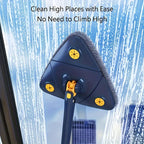 [Rotating Cleaning Mop] 1set, 360° Rotating Triangle Cleaning Mop | Long Handle Floor Mop, Hands-free Wash Squeeze Mop, Wet And Dry Dual-use Cleaning Mop, for Floor Wall Ceiling Corner Glass, Cleaning Supplies, Cleaning Tool - The Superior Findings Depot