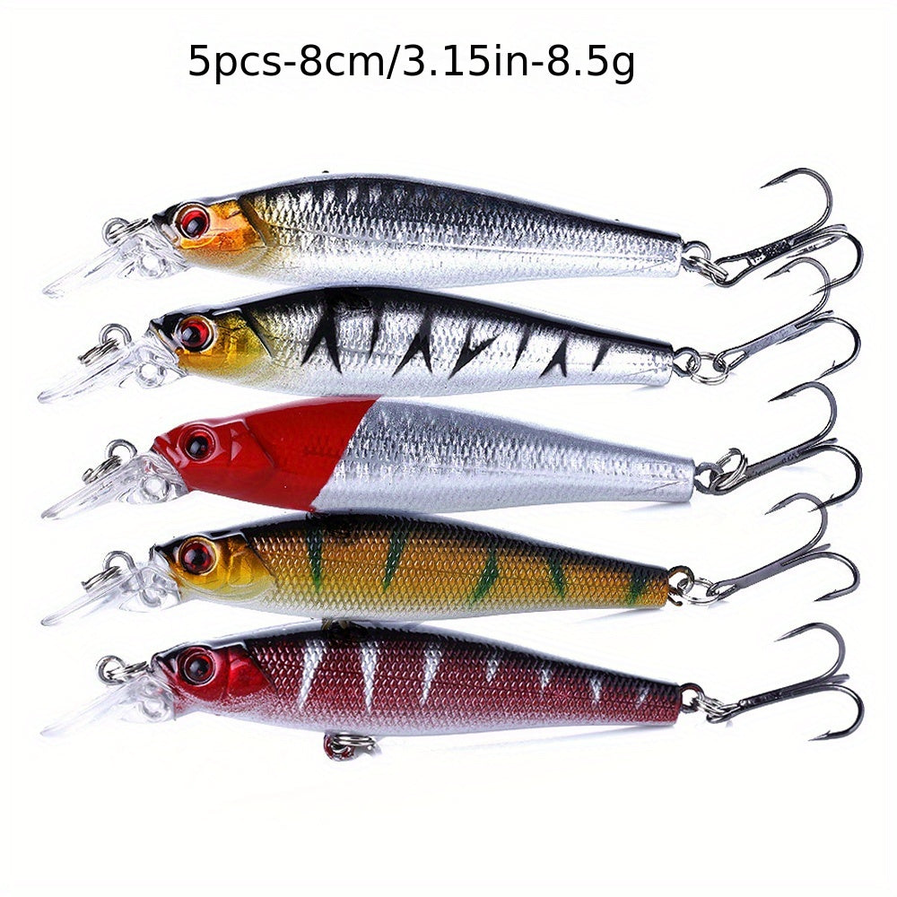 56pcs Fishing Lures Kit Crankbait Tackle Minnow Popper Pencil Swimbaits Hook Freshwater Saltwater Hard Baits Set for pike carp bass fishing christmas gift for man - The Superior Findings Depot