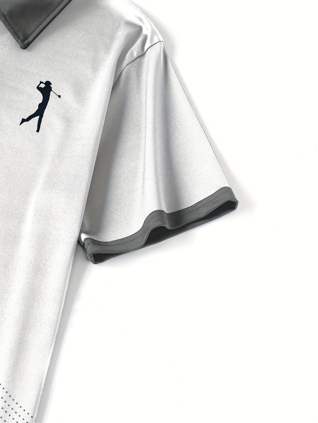 Men'S Classic White & Blue Polo Shirt with 3D Golf Ball Print - Breathable Summer Casual Wear, Regular Fit, Button-Up Collar, Lightweight Fabric for Golf, Park & Casual Attire, Golf Shirt, Park Attire, Sporty Style, Comfortab