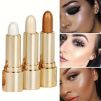 3D Highlighting & Contouring Stick, Side Shadow Face Concealer Stick, Eye Brightening Swivel Stick, Small Golden Tube Pearly Glitter Concealer Stick, Makeup For All Skin Tones For Music Festival - The Superior Findings Depot