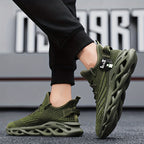 Izicathulo Zokugijima Ezilula Zabesilisa Ezinobukhulu Obungaphezulu - I-Breathable Mesh Lace-Up