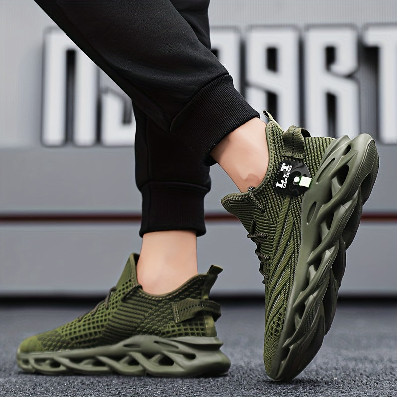 Izicathulo Zokugijima Ezilula Zabesilisa Ezinobukhulu Obungaphezulu - I-Breathable Mesh Lace-Up