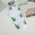 1pair Men's Leaf Pattern Ankle Sock For Spring Summer And Autumn outdoor Waering - The Superior Findings Depot