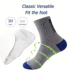 Amasokisi Ezemidlalo ePolyester Yabesilisa Angama-20, Indwangu Ethungwe Ngomoya, Iphethini Yezinhlamvu, Amasokisi Afudumele Aqinile Azo Zonke Izinkathi, I-Polyester Eyi-100%