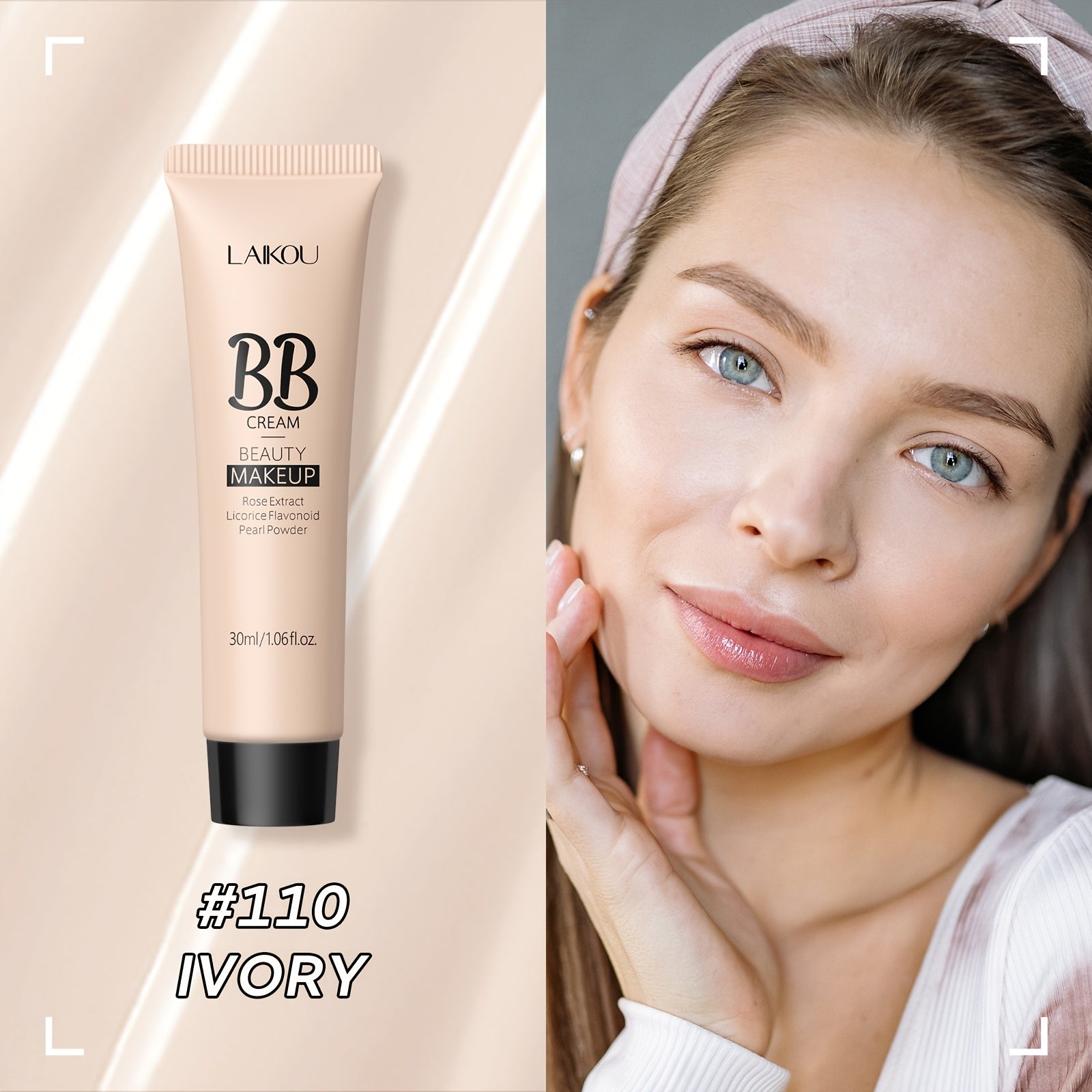 LAIKOU Waterproof BB Cream - Full Coverage Concealer with Deep Moisturizing & Oil Control, Cover Pores, Natural Finish, Long-Lasting Coverage, All-Day Wear, Suitable For All Light Types, Makeup Essentials, Sleek Tube Design - The Superior Findings Depot