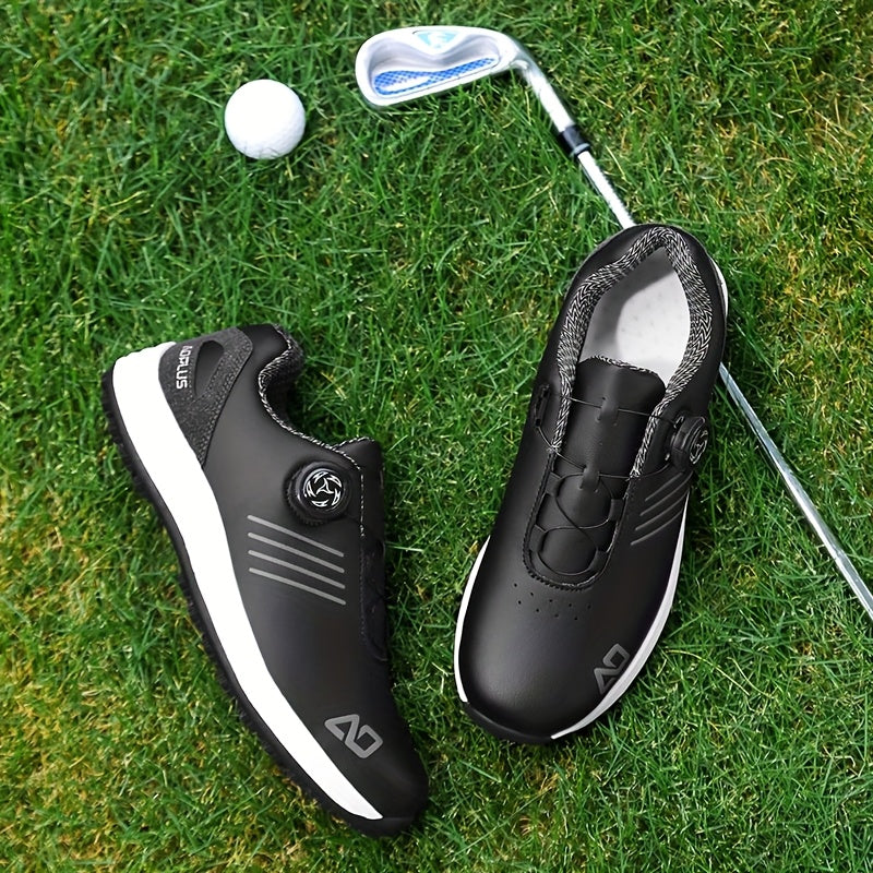 AOPLUS Men'S Stylish Golf Shoes - Low-Top Synthetic Cover Upper, Breathable Fabric & Cushioned Rubber Sole, All-Season Golf Shoes with Arch Support & Traction, Sleek Shoe Design, Comfortable Fit