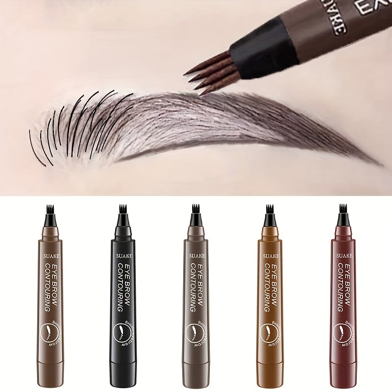Waterproof Eyebrow Pen, Microblading Eyebrow Pencil With 4 Split Head, Natural Looking Brows Makeup ( 5 Colors ) - The Superior Findings Depot