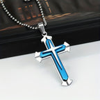 Stylish Cross Pendant Necklace - Cool Multi-Layered Design in 201 Stainless Steel Square Chain - Suitable for Women and Men's Daily Wear, Classic Jewelry Accessory for Outfits, Holidays, Valentine's Day, Mother's Day, Birthda - The Superior Findings Depot