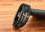 XQNI Men's Braided Faux Leather & Bracelet with Cross Pendant - 3-Tone Plated Durable Clasp, 19/21/23cm Adjustable Sizes, Genuine Faux Leather & Mirror Finish - Stylish Christmas Gift for Him, Casual Wristwear, Sophisticated - The Superior Findings Depot