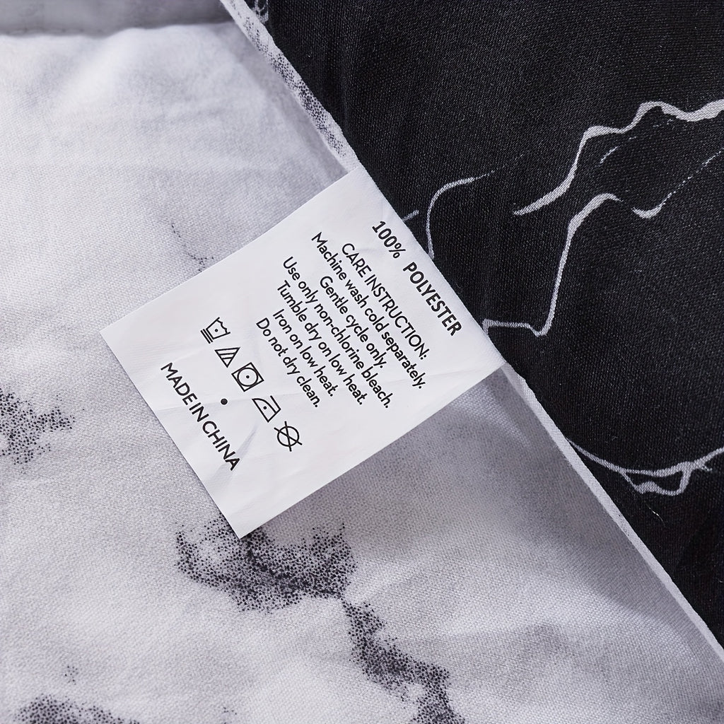 2/3pcs Brushed Marble Print Duvet Cover Set, Excludes Filling and Pillows - The Superior Findings Depot