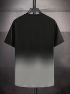 Men's Casual Ombre T-Shirt with White Cursive 'Whatever' Back Print - Dark Navy to Pink Gradient Short Sleeve Round Neck Tee, All-Season Fit, Machine Washable Streetwear & Casual Attire Top - The Superior Findings Depot