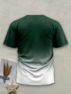 Men's Short Sleeve T-Shirt with Bold "JESUS THE WAY TRUTH LIFE" Print - Green & White Gradient Casual Round Neck Tee, Machine Washable Regular Fit Religious Graphic Top - The Superior Findings Depot